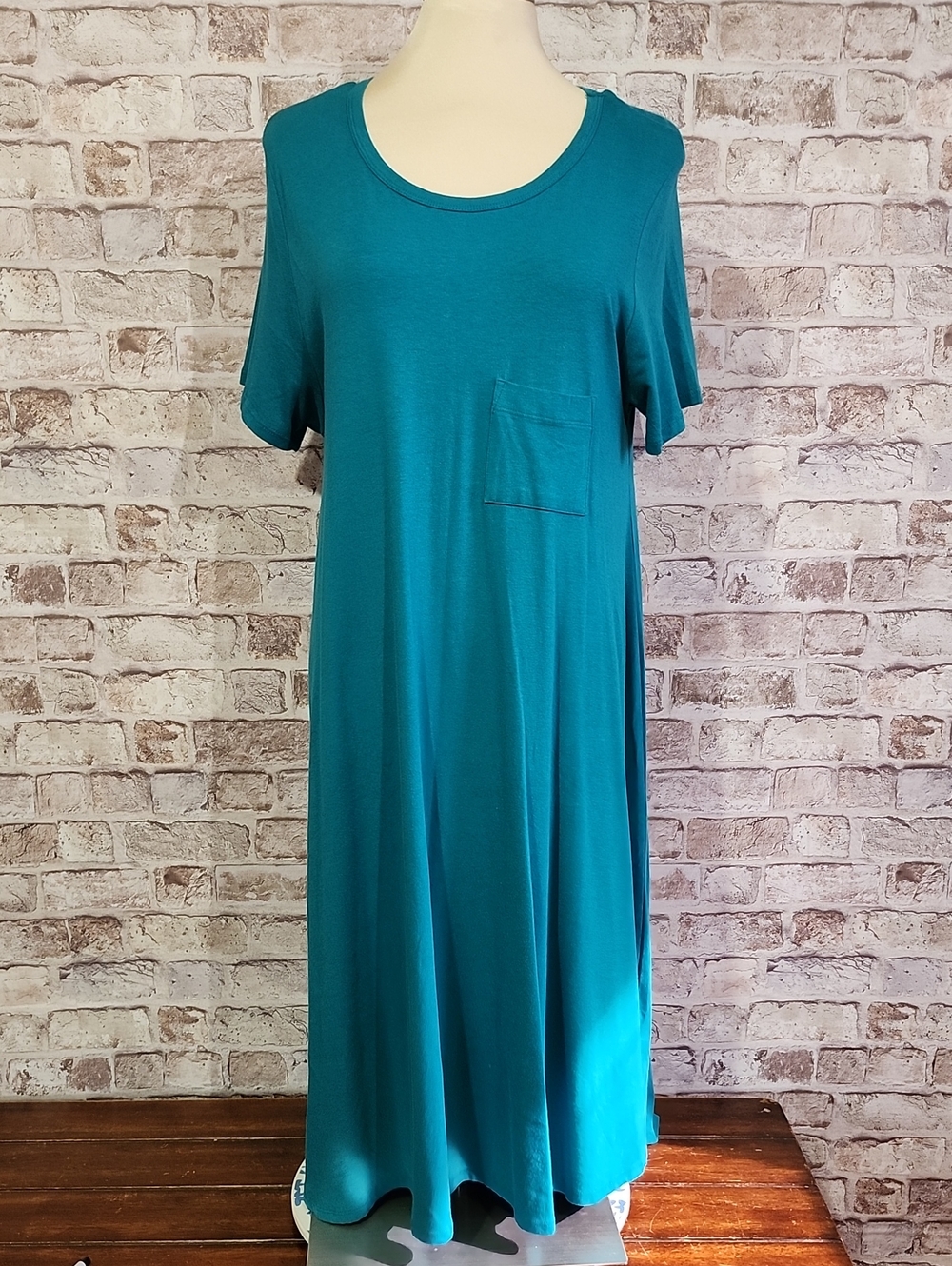 Teal Pocket T-Shirt Dress - Women